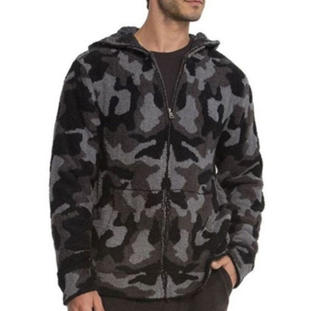 Barefoot Dreams Camo Hoodie- Black and Blue/Grey . NWOT Relaxed Fit XL/XXL NICE! - Picture 2 of 10